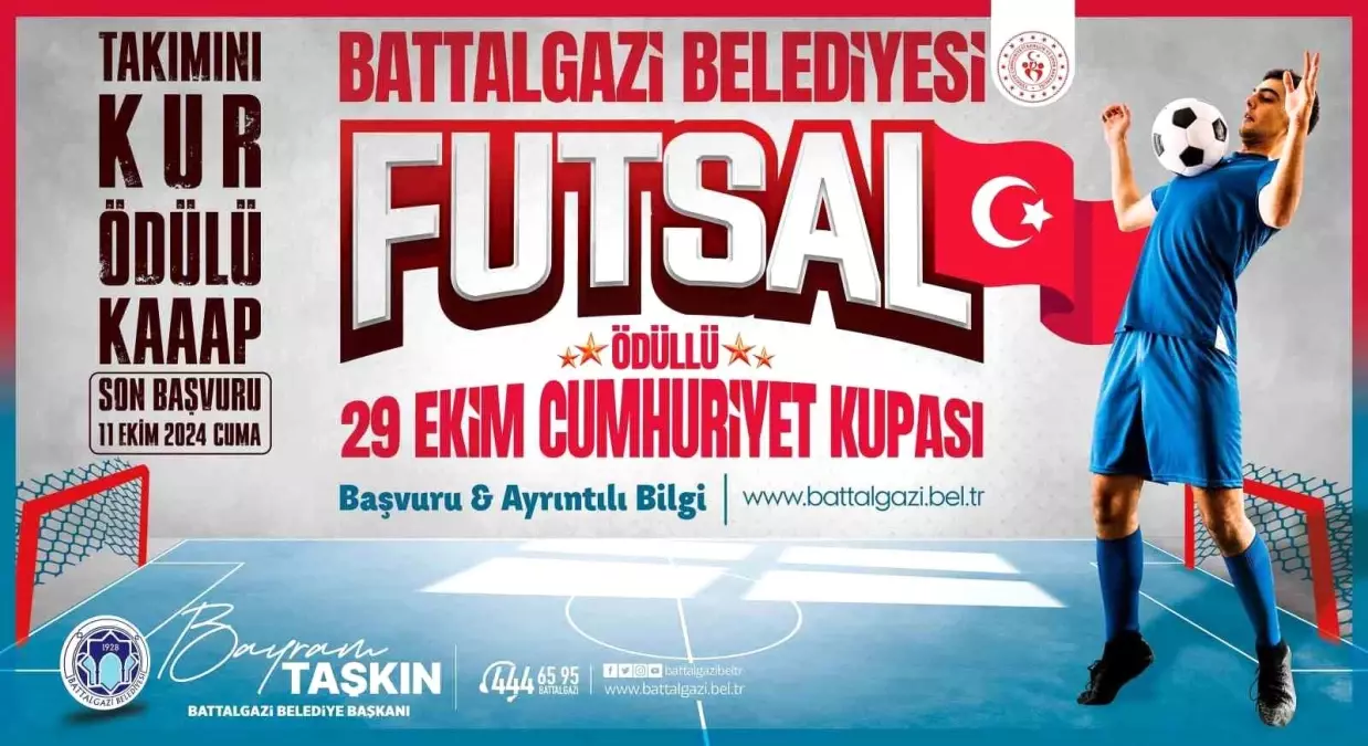 Battalgazi’de 29 Ekim Cumhuriyet Kupası Futsal Turnuvası Başlıyor